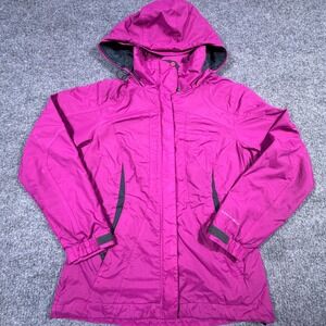 Columbia Omni-Shield Purpleish Pink Hooded Jacket Womens Small Rain Shell